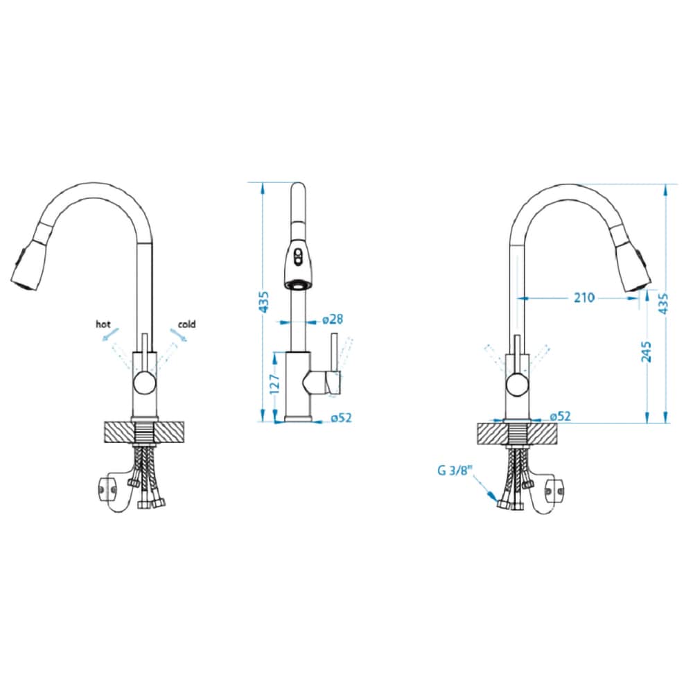 Pachet chiuveta ALVEUS Atrox 30 G91, 1 cuva, compozit granit + baterie Primrose G91, negru