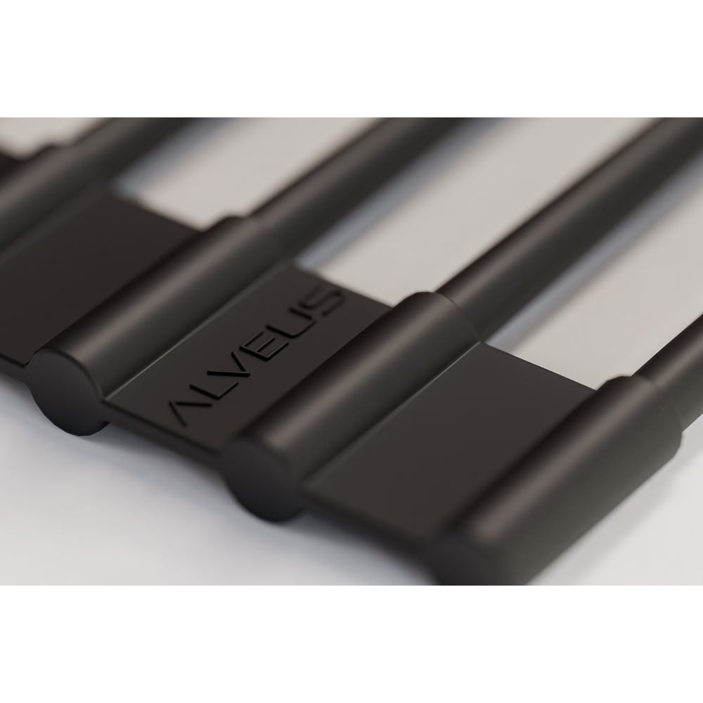 Pachet chiuveta ALVEUS Atrox 40 G91, 1 cuva, compozit granit + baterie Flexa F + accesorii, negru