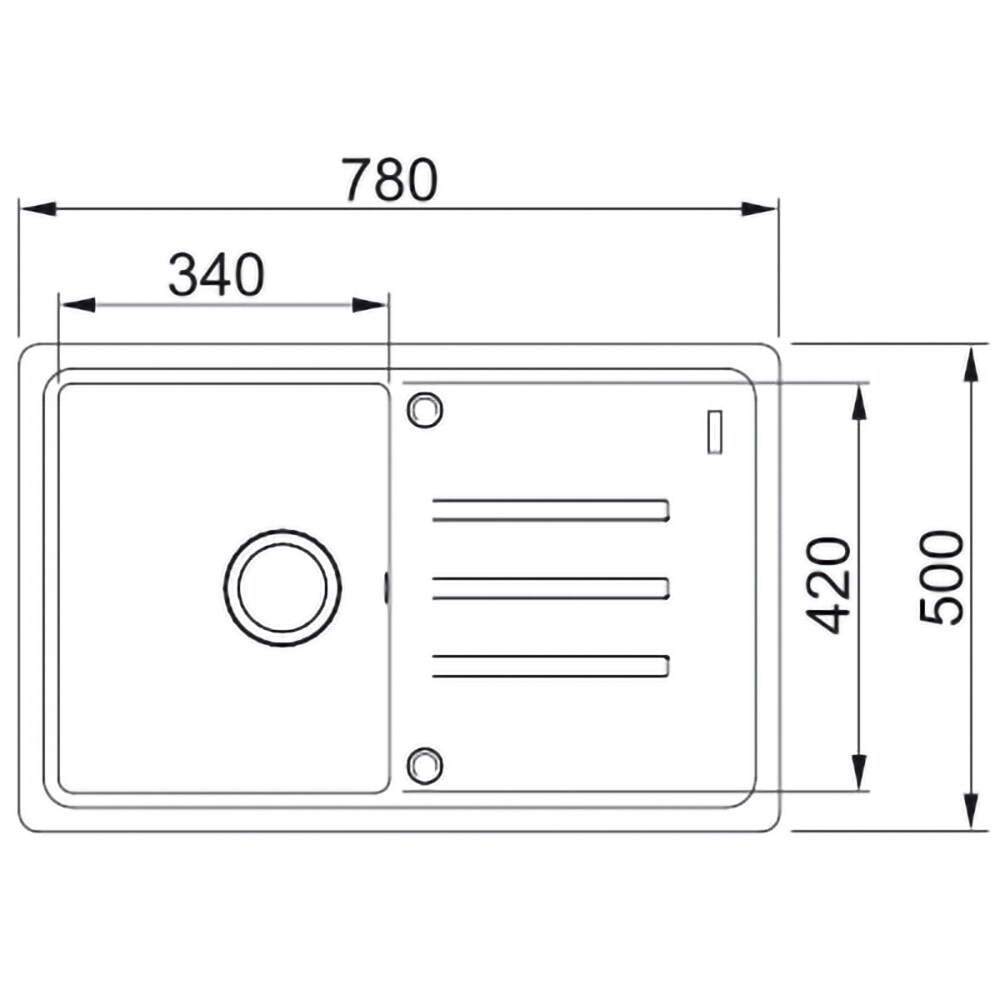 Chiuveta bucatarie FRANKE BFG 611-78, 1 cuva, picurator reversibil, compozit granit, negru