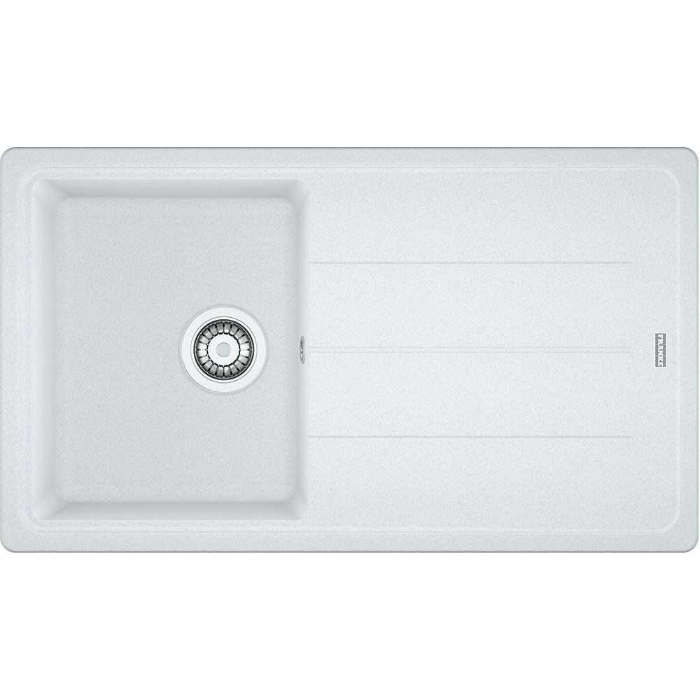 Pachet chiuveta FRANKE BFG 611-86, 1 cuva, picurator reversibil, compozit granit + baterie Pola 1.0, alb