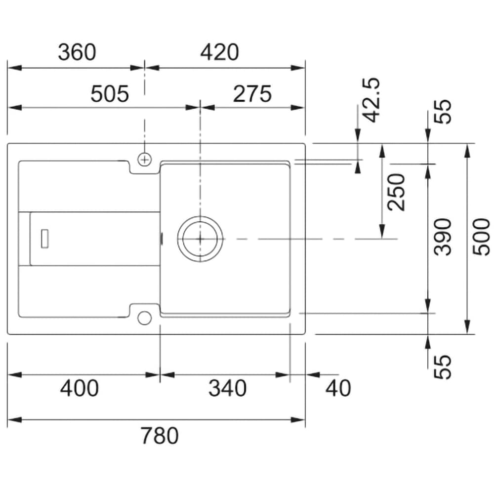 Chiuveta bucatarie FRANKE Fragranite BLG 611, 1 cuva, picurator reversibil, compozit granit, negru