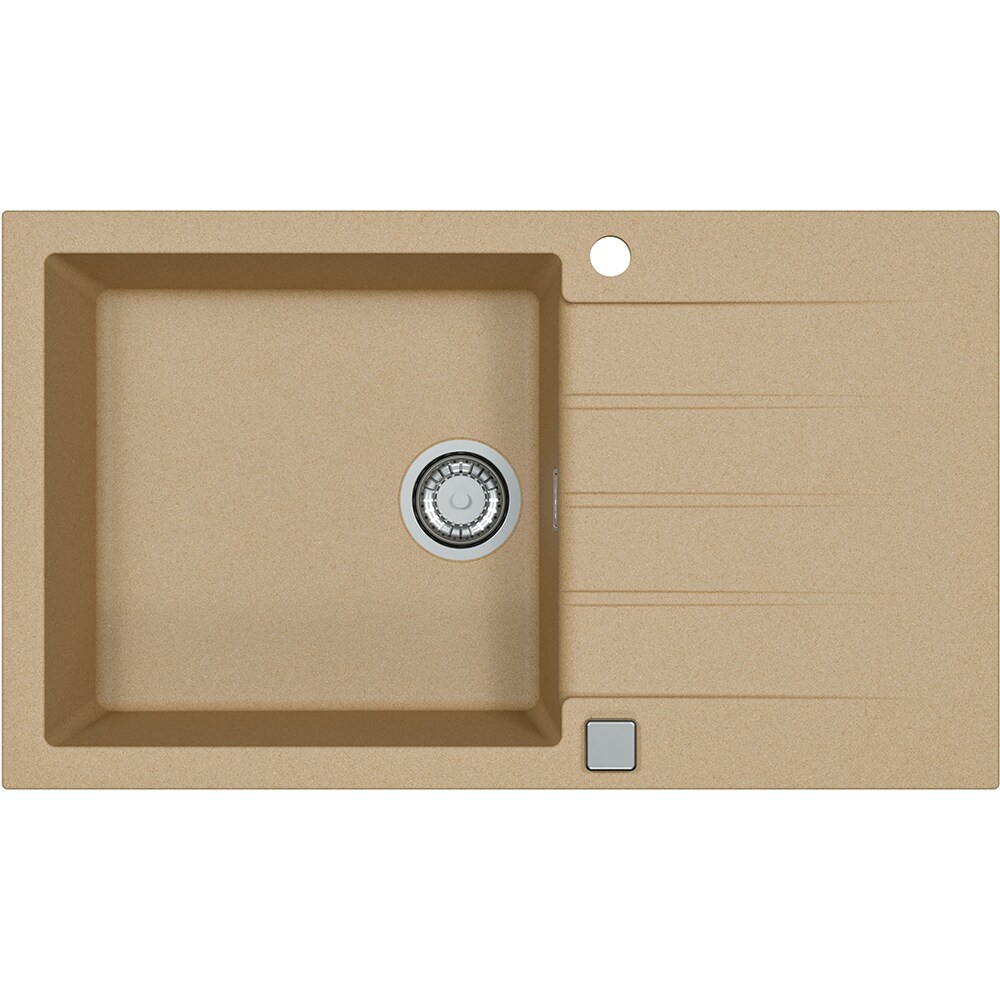 Pachet chiuveta ALVEUS CADIT 40, 1 cuva, picurator reversibil, compozit granit + Baterie Kati, bej