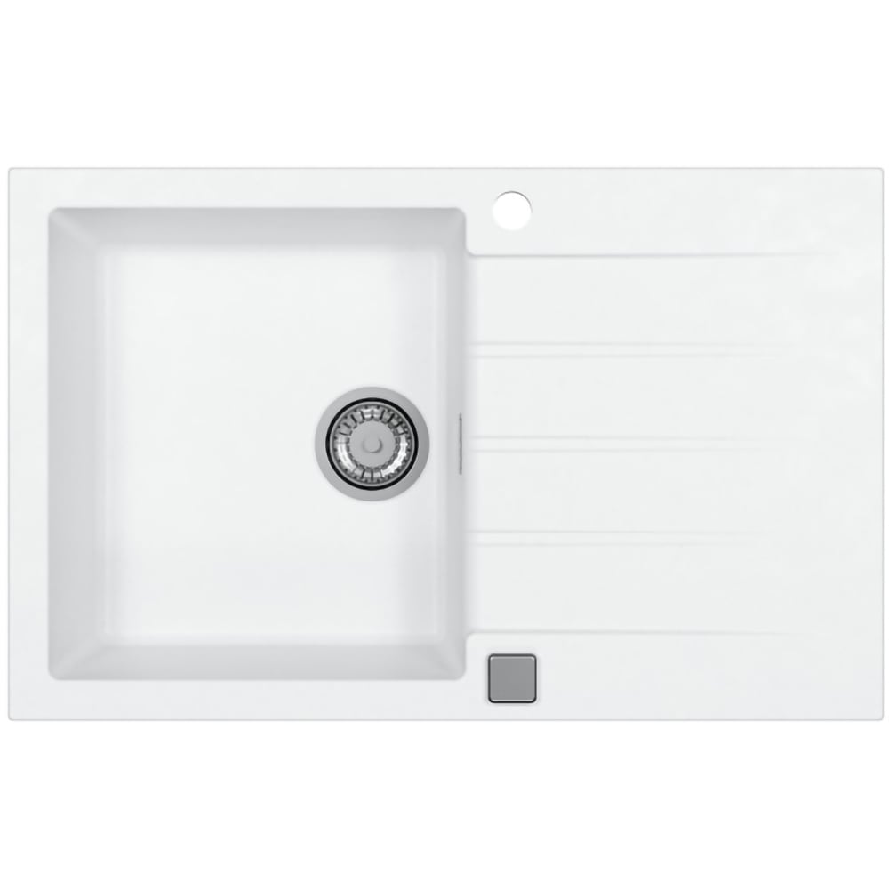 Chiuveta bucatarie ALVEUS Cadit 20 G11, 1 cuva, picurator reversibil, compozit granit, alb