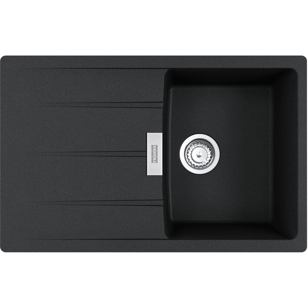 Chiuveta bucatarie FRANKE Centro CNG 611-78, 1 cuva, picurator reversibil, granit, negru lucios