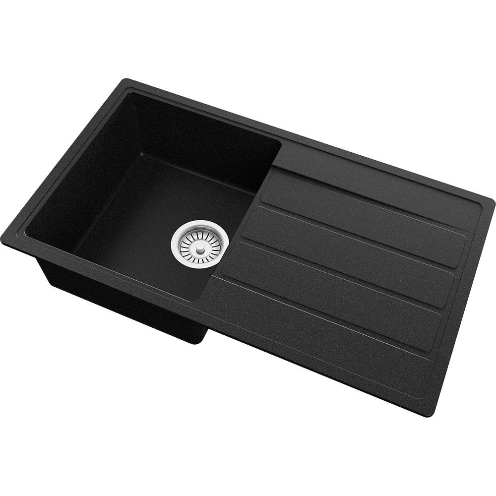 Chiuveta bucatarie TEKA Comfor 45 B-TQ 1B 1D, 1 cuva, picurator reversibil, compozit quartz, negru