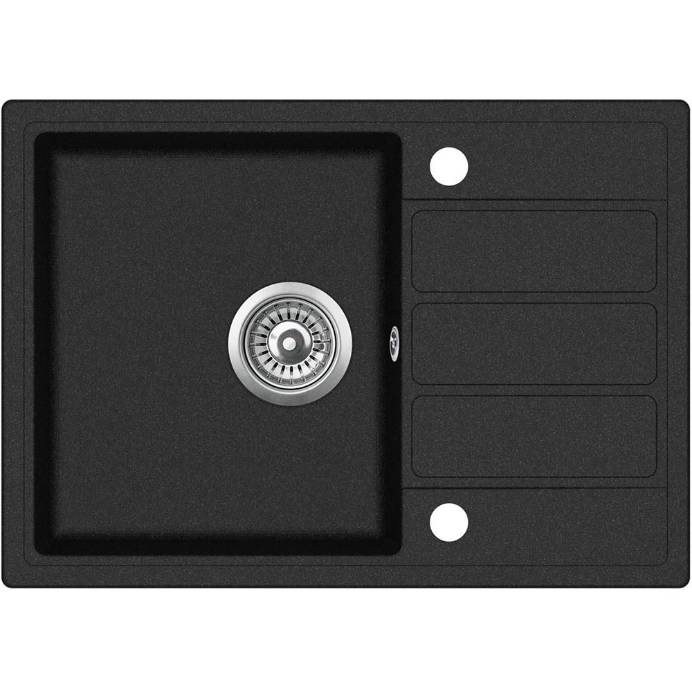 Pachet chiuveta EVIDO ECO2BSETM, 1 cuva, picurator reversibil, compozit granit + baterie, negru