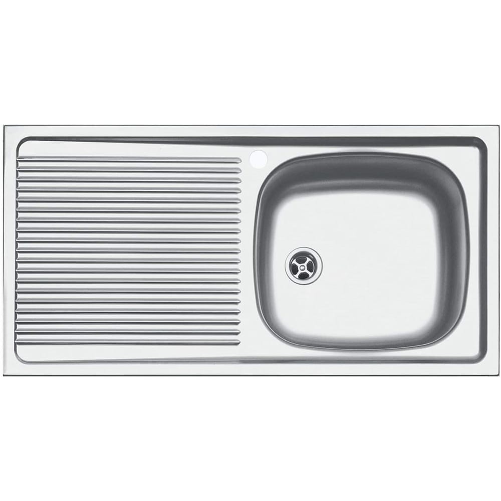 Pachet chiuveta FRANKE ESN 611-86, 1 cuva, picurator stanga, inox + baterie Basic Crom, inox