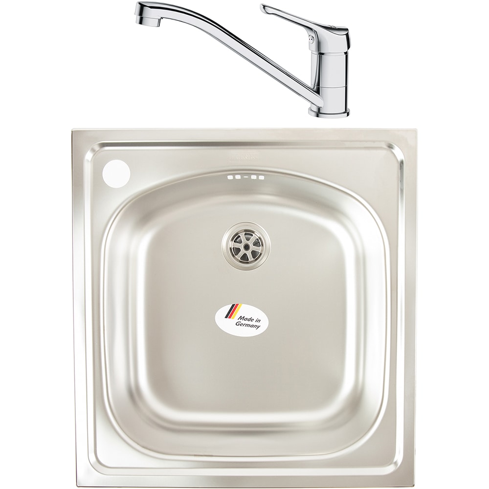 Pachet chiuveta FRANKE ETL 610-36, 1 cuva, inox + baterie Basic Crom, inox
