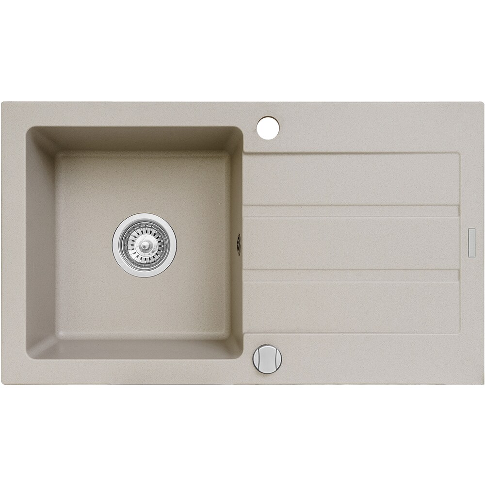 Pachet chiuveta PYRAMIS Flexalte, 1 cuva, picurator reversibil, compozit granit + baterie, bej