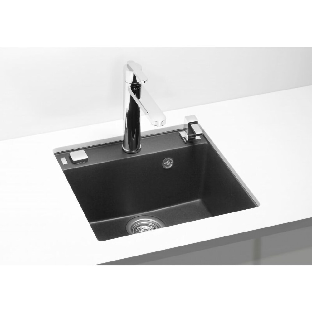 Pachet chiuveta ALVEUS Formic 20, 1 cuva, compozit granit + Baterie Kati G91, negru