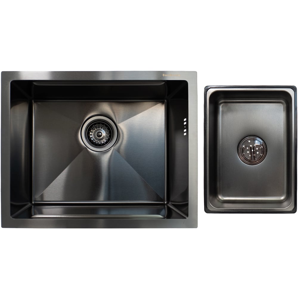 Pachet chiuveta bucatarie SANDONNA HD5040, 1 cuva, inox + picurator, negru