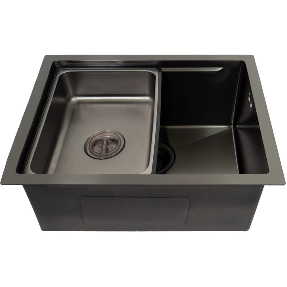 Pachet chiuveta bucatarie SANDONNA HD5040, 1 cuva, inox + picurator, negru