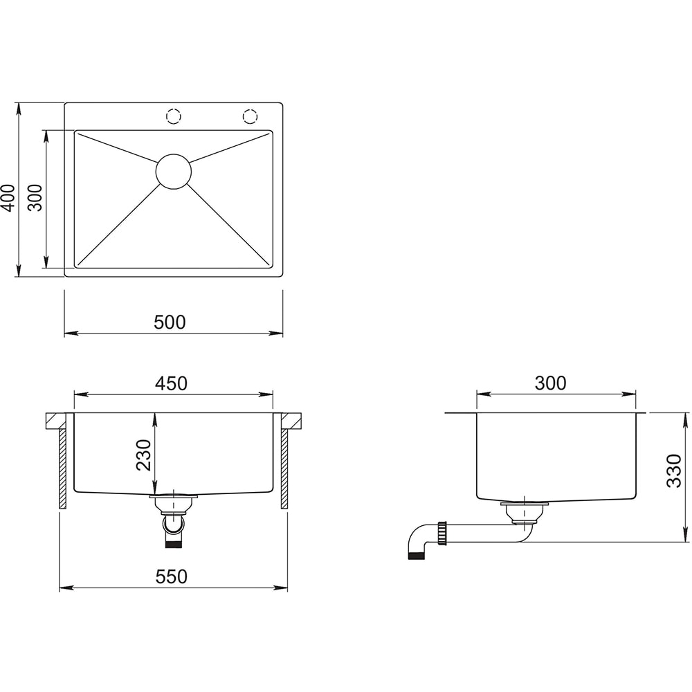 Pachet chiuveta bucatarie SANDONNA HD5040, 1 cuva, inox + picurator, gri