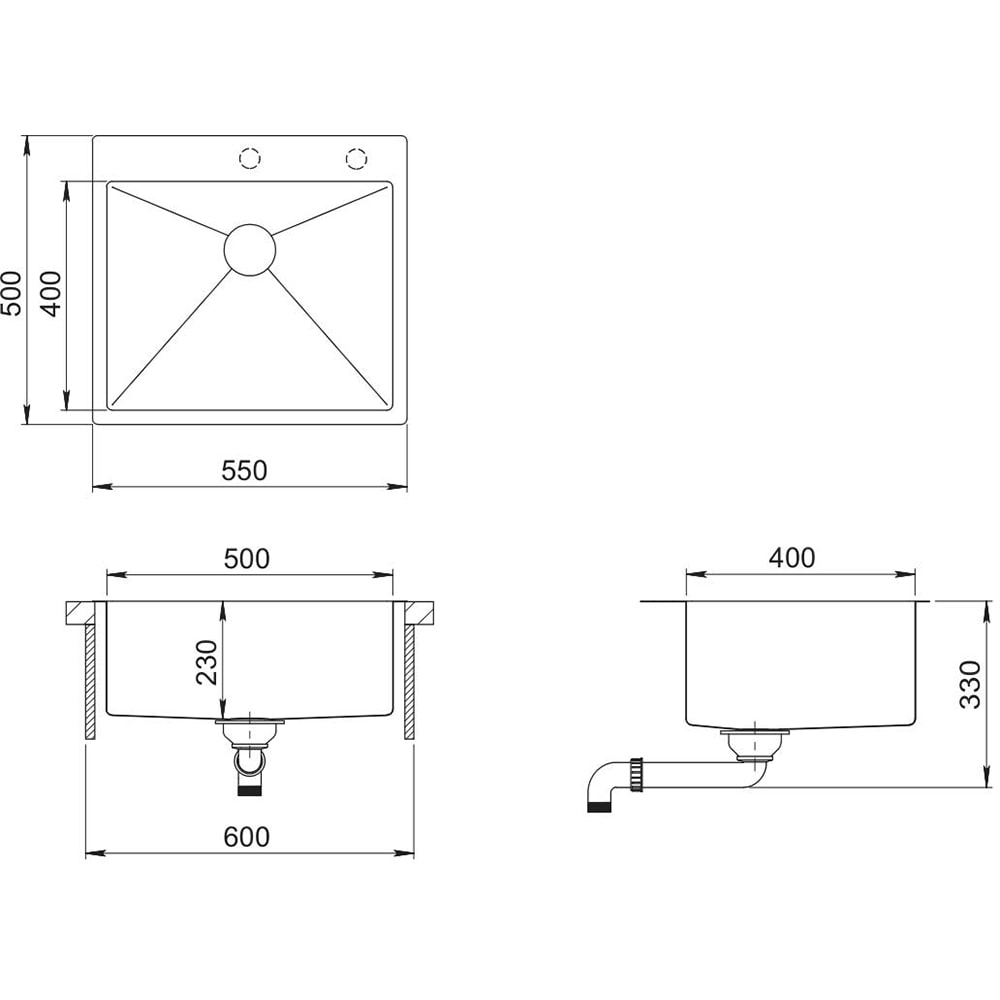 Pachet chiuveta bucatarie SANDONNA HD5550, 1 cuva, inox + picurator + dozator sapun, gri