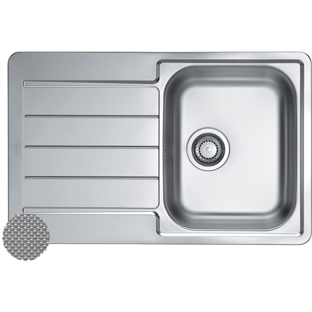 Chiuveta bucatarie ALVEUS Line 80 Leinen, cuva dreapta, inox, sifon inclus