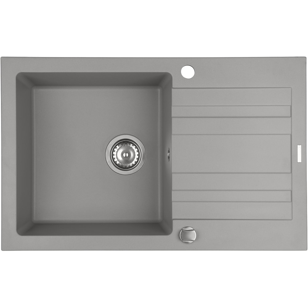 Pachet chiuveta PYRAMIS Altexia Modern 79, 1 cuva, picurator reversibil, compozit granit + baterie, gri