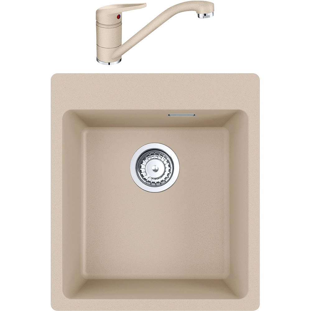 Pachet chiuveta FRANKE MRG 610-39, 1 cuva, compozit granit + baterie Novara Plus, negru