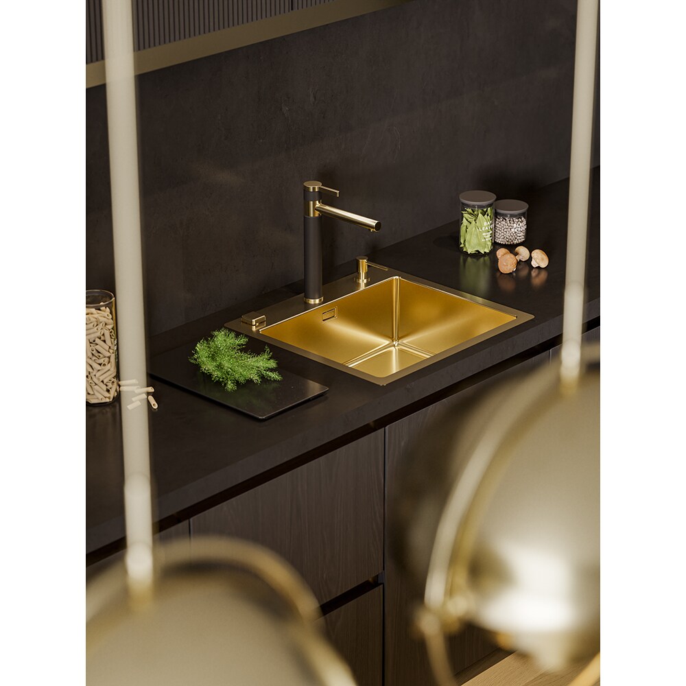 Chiuveta bucatarie ALVEUS Pure 70, 1 cuva, inox, auriu