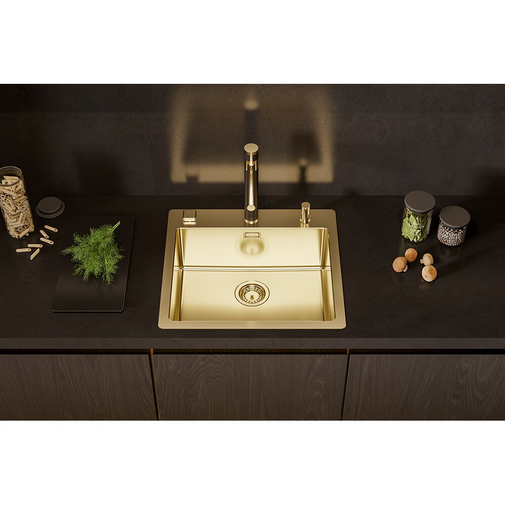 Chiuveta bucatarie ALVEUS Pure 70, 1 cuva, inox, auriu