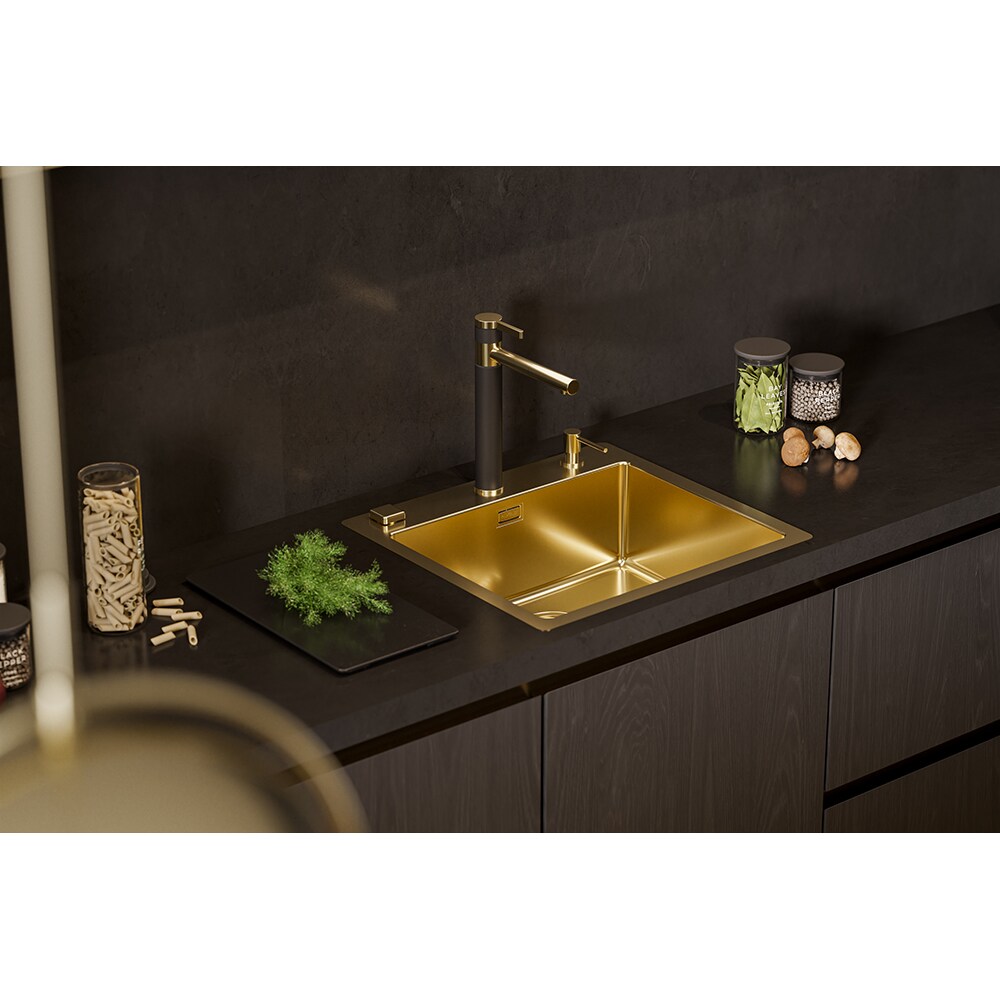 Chiuveta bucatarie ALVEUS Pure 70, 1 cuva, inox, auriu