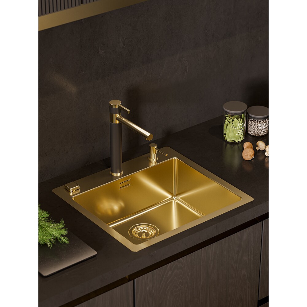 Chiuveta bucatarie ALVEUS Pure 70, 1 cuva, inox, auriu