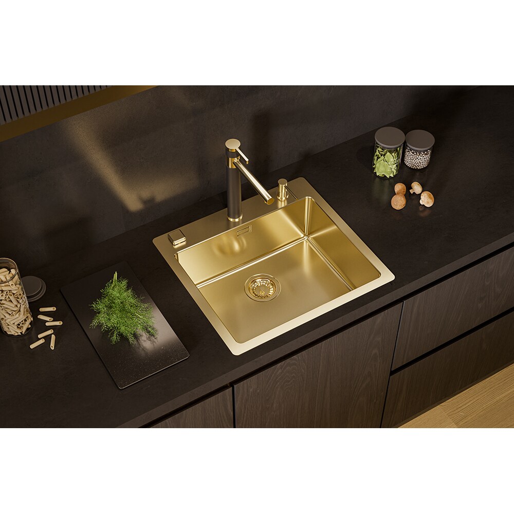 Chiuveta bucatarie ALVEUS Pure 70, 1 cuva, inox, auriu