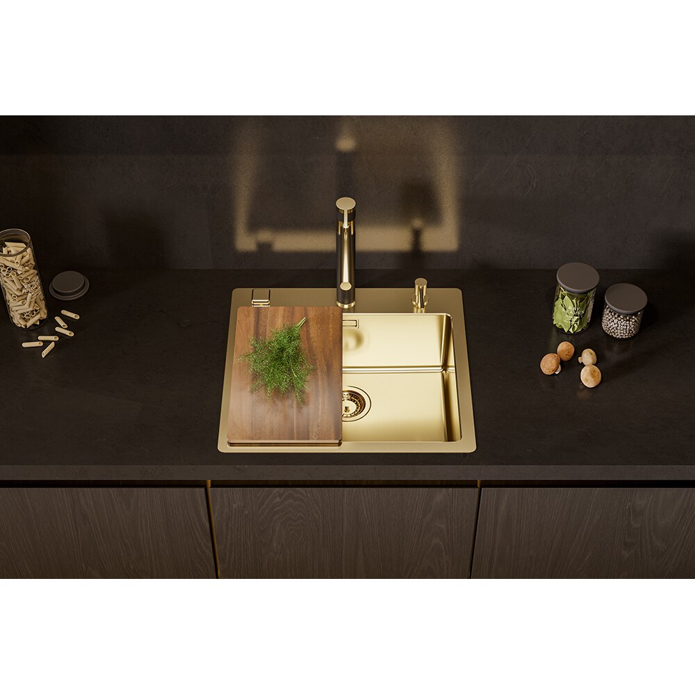 Chiuveta bucatarie ALVEUS Pure 70, 1 cuva, inox, auriu