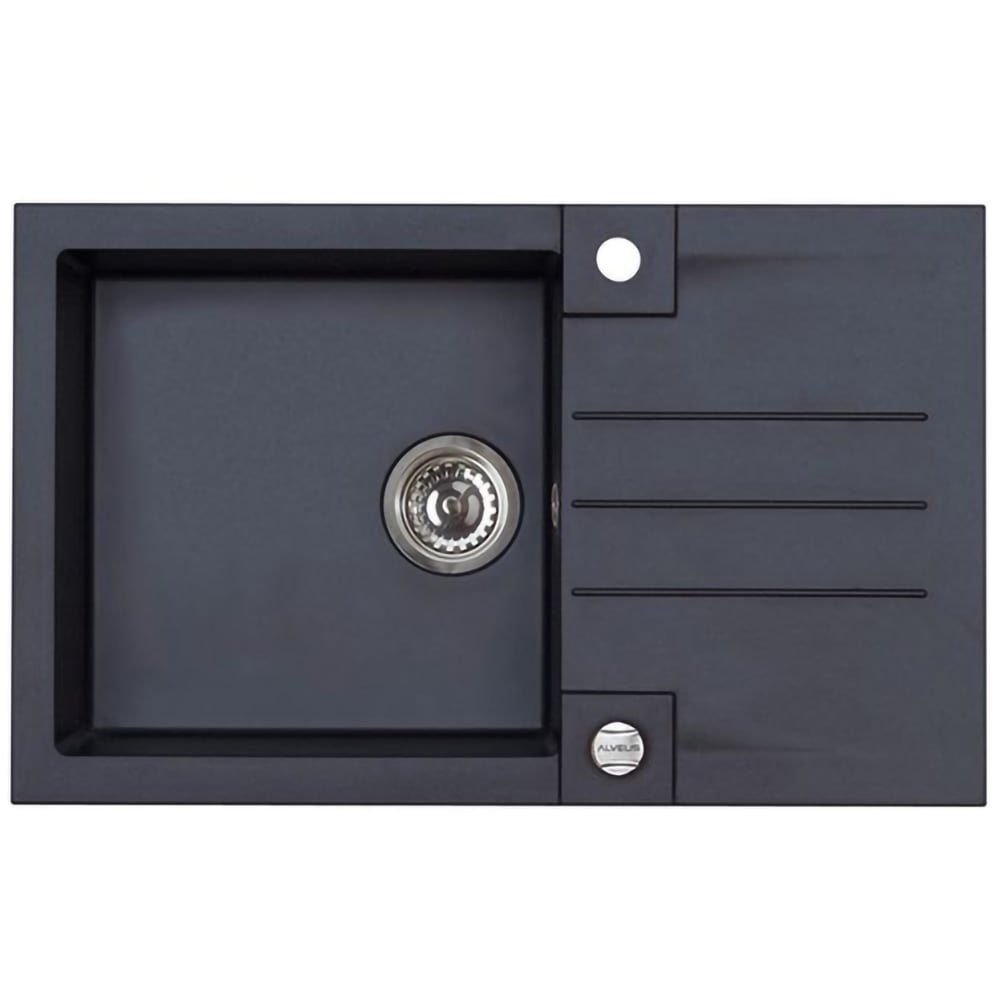 Chiuveta bucatarie ALVEUS Rock 130 G91, 1 cuva, compozit granit, negru