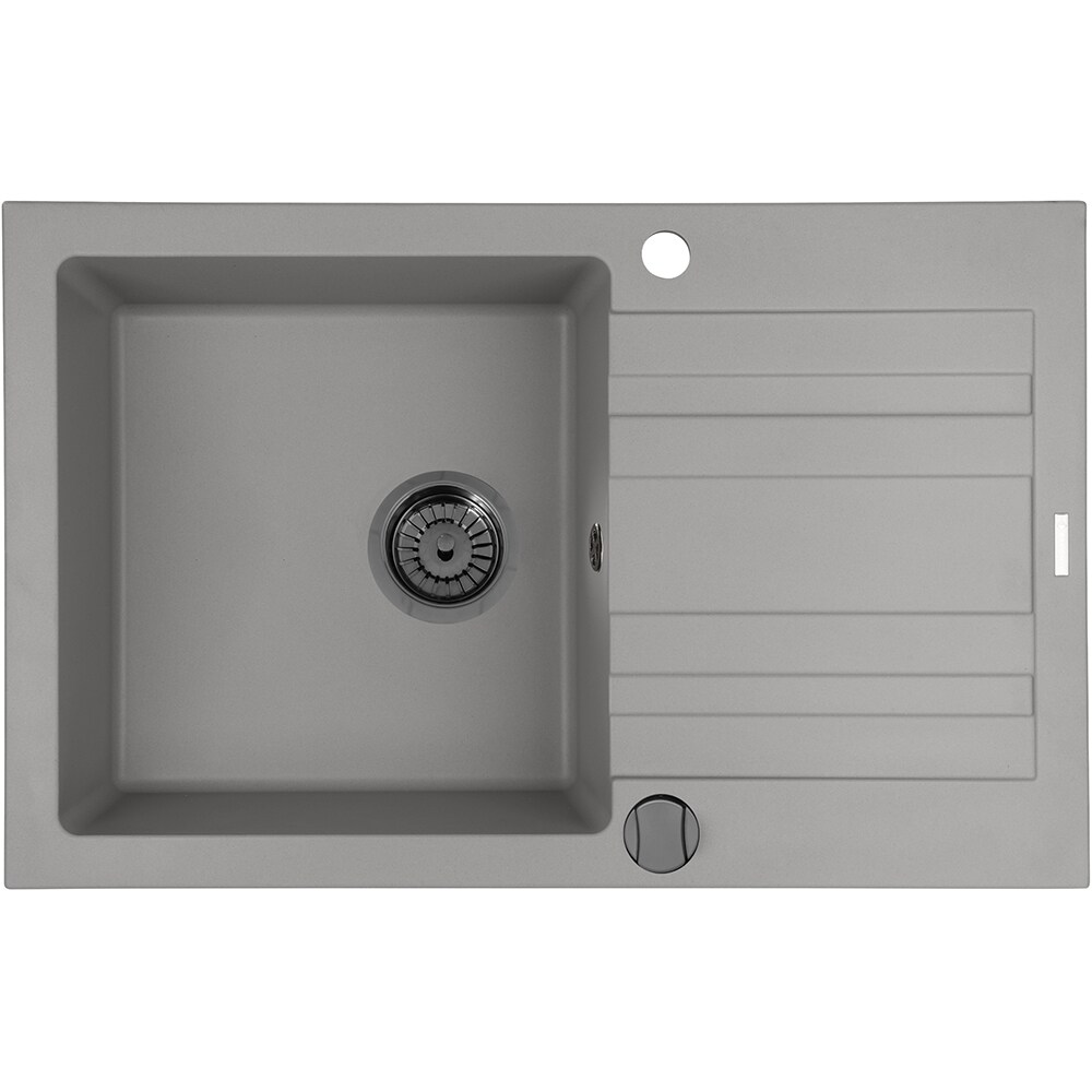 Pachet chiuveta PYRAMIS Altexia Modern 79, 1 cuva, picurator reversibil, compozit granit + baterie, gri