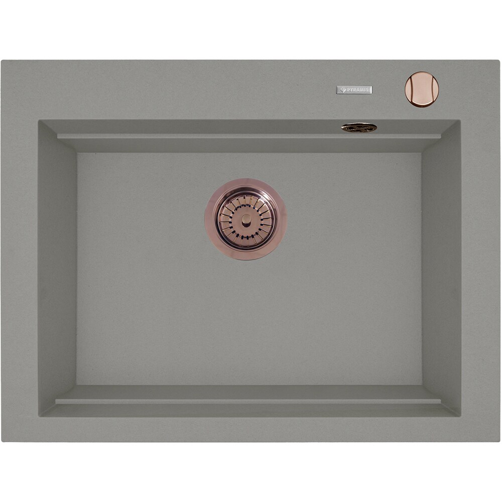 Pachet chiuveta PYRAMIS Altexia Modern Square 67, compozit granit + baterie, gri