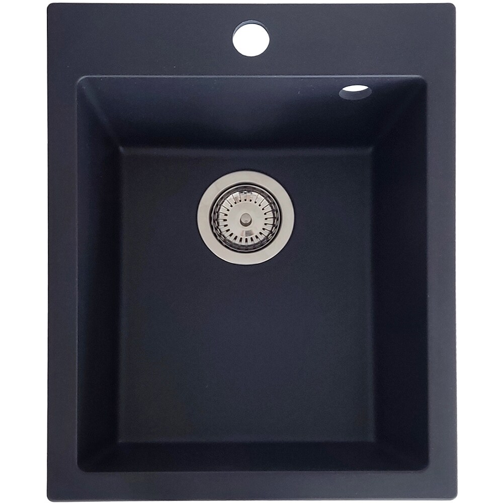 Pachet chiuveta bucatarie SANDONNA Vesta 40, 1 cuva, compozit granit + baterie, negru