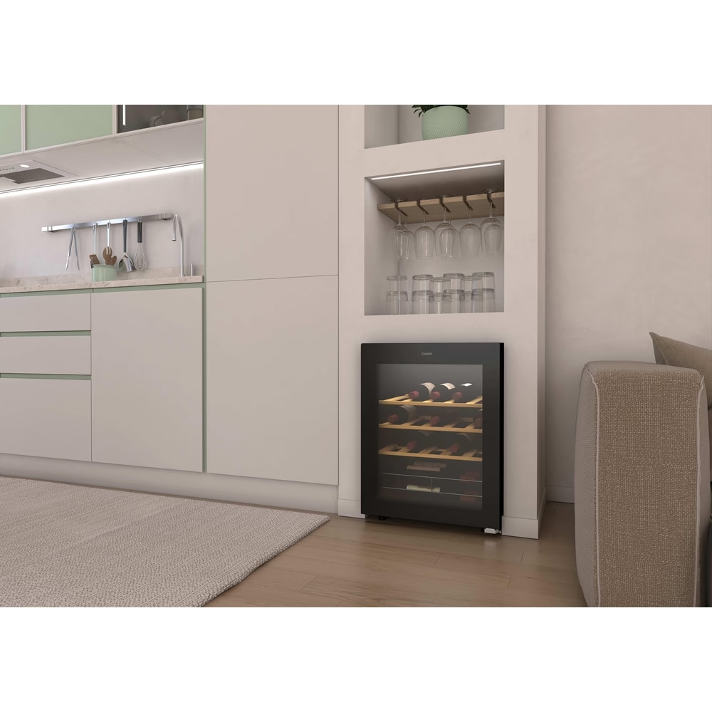 Racitor de vinuri CANDY CWC023, 23 sticle, H 63 cm, Clasa G, Wi-Fi, negru