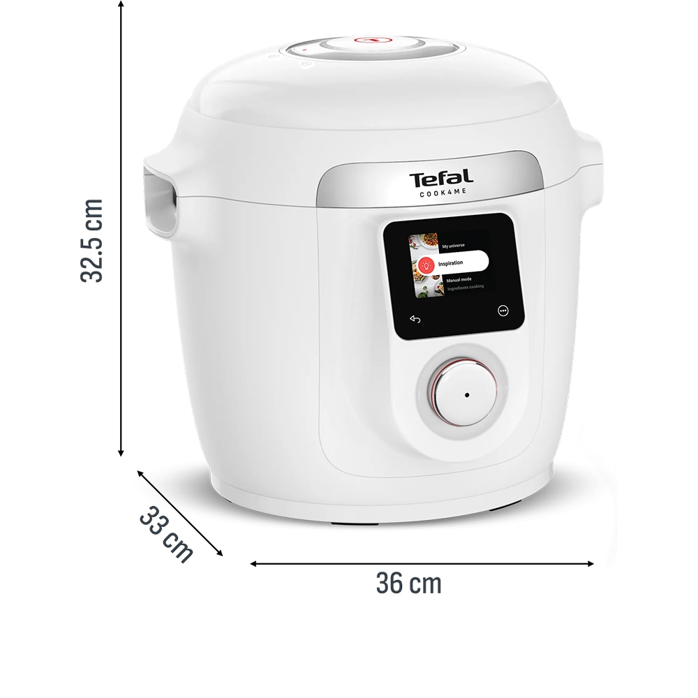Multicooker TEFAL Cook4Me CY9621F2, 4l, 1600W, 10 programe, aplicatie 150 retete, alb
