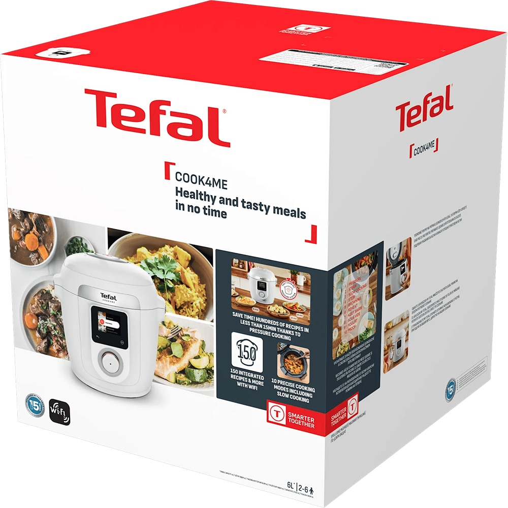 Multicooker TEFAL Cook4Me CY9621F2, 4l, 1600W, 10 programe, aplicatie 150 retete, alb