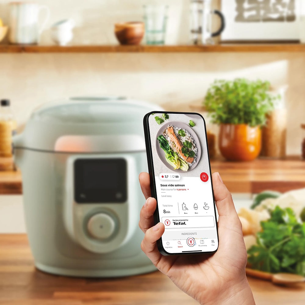 Multicooker TEFAL Cook4Me CY9621F2, 4l, 1600W, 10 programe, aplicatie 150 retete, alb