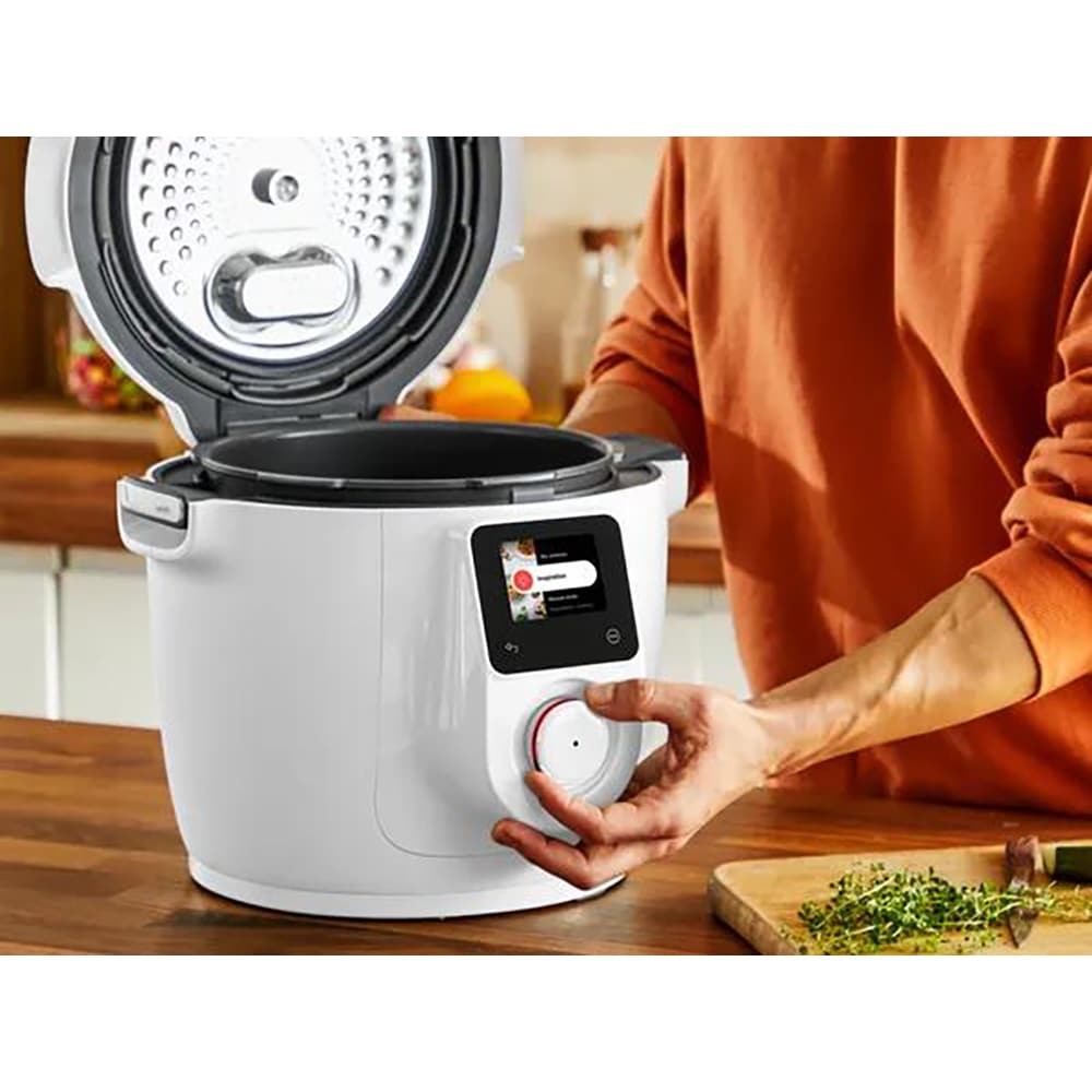 Multicooker TEFAL Cook4Me CY9621F2, 4l, 1600W, 10 programe, aplicatie 150 retete, alb