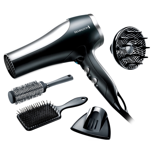 Set uscator de par REMINGTON Pro 2100, 2100W, 2 viteze, 3 trepte temperatura, negru