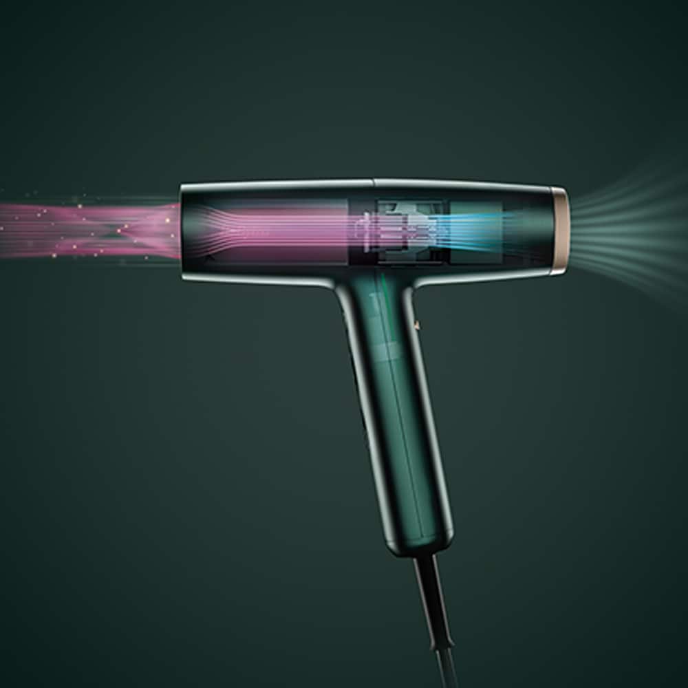 Uscator de par BABYLISS Air Power Pro D6555DE, 1700W, 3 viteze, verde