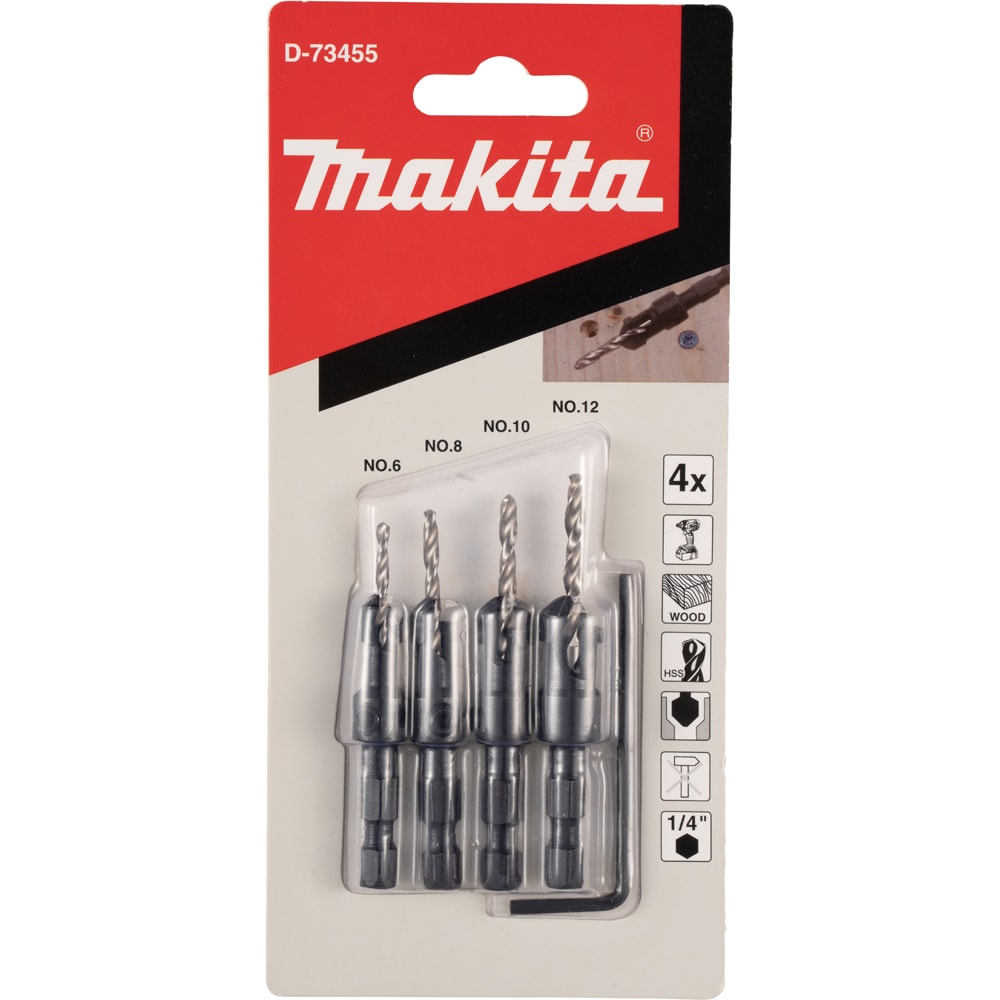 Set burghie cu zencuitor MAKITA D-73455, 2.4-3.6 mm, 4 bucati