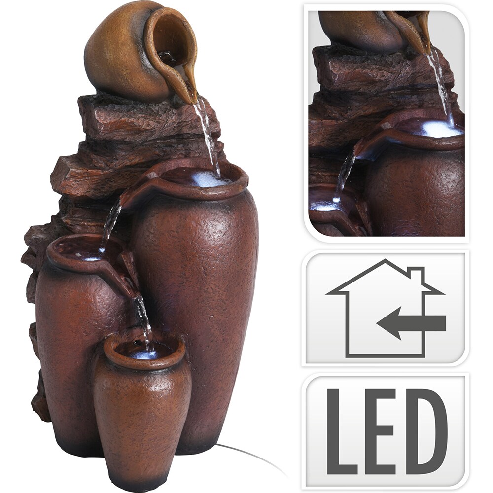 Decoratiune fantana Amfora, LED, 23 x 21 x 40 cm, multicolor