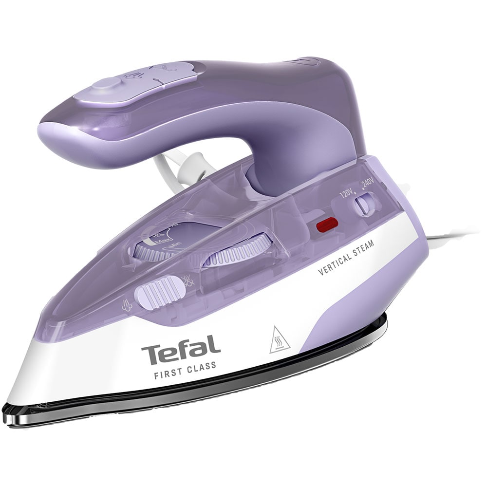 Fier de calcat TEFAL First Class DB1612E0, 1000W, 45g/min, talpa Microsteam 200, alb-violet