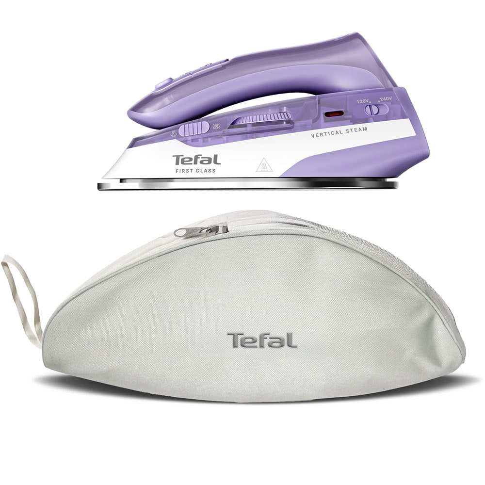 Fier de calcat TEFAL First Class DB1612E0, 1000W, 45g/min, talpa Microsteam 200, alb-violet