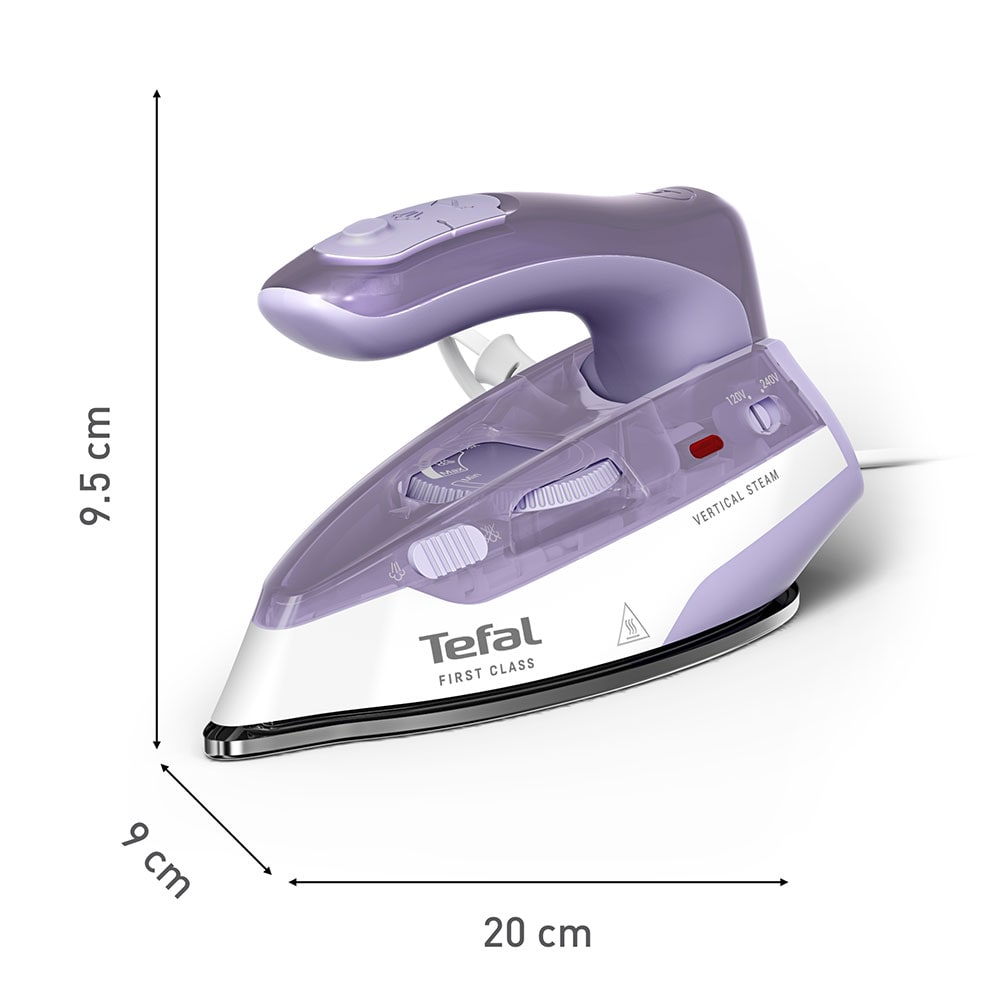 Fier de calcat TEFAL First Class DB1612E0, 1000W, 45g/min, talpa Microsteam 200, alb-violet