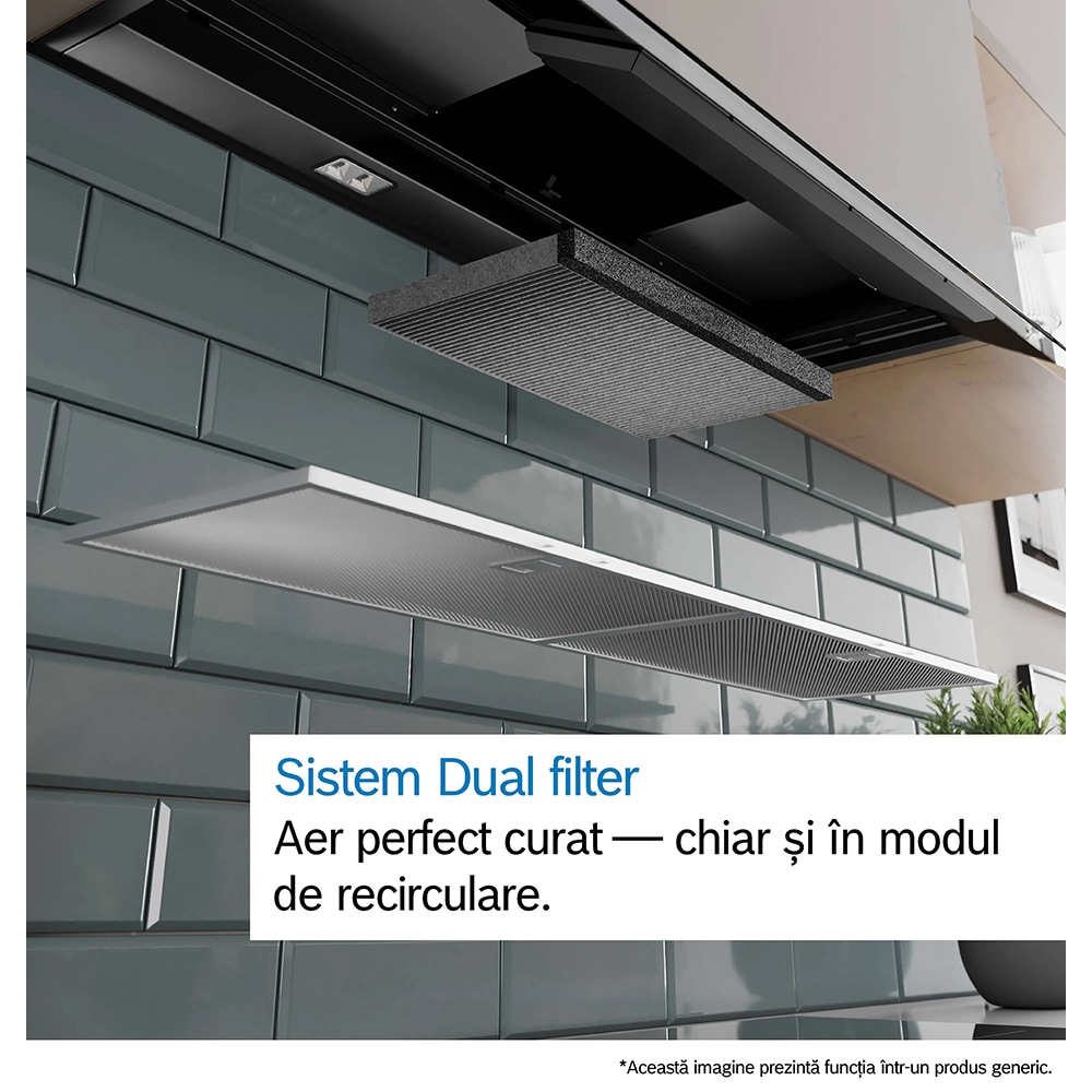 Hota incorporabila BOSCH DBB65CC60, 1 motor, 582 m3/h, L 60 cm, negru