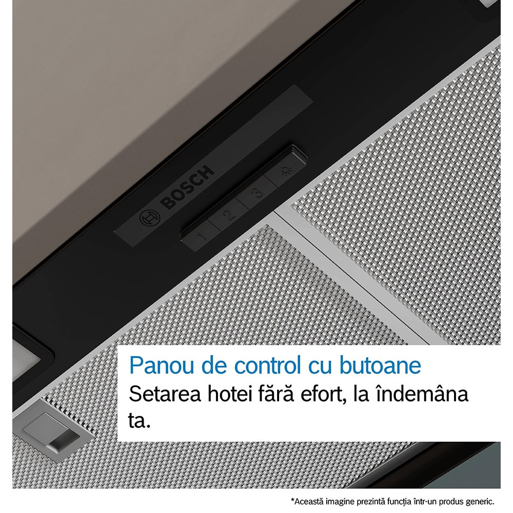 Hota incorporabila BOSCH DBB65CC60, 1 motor, 582 m3/h, L 60 cm, negru