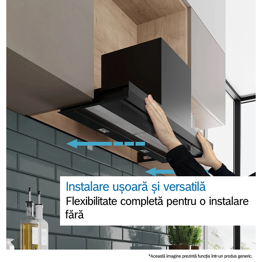 Hota incorporabila BOSCH DBB67DP60, 1 motor, 699 m3/h, L 60 cm, negru