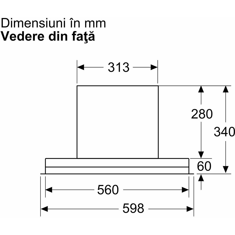 Hota incorporabila BOSCH DBB67DP60, 1 motor, 699 m3/h, L 60 cm, negru