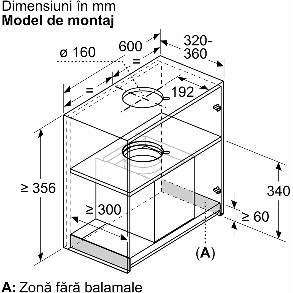 Hota incorporabila BOSCH DBB67DP60, 1 motor, 699 m3/h, L 60 cm, negru