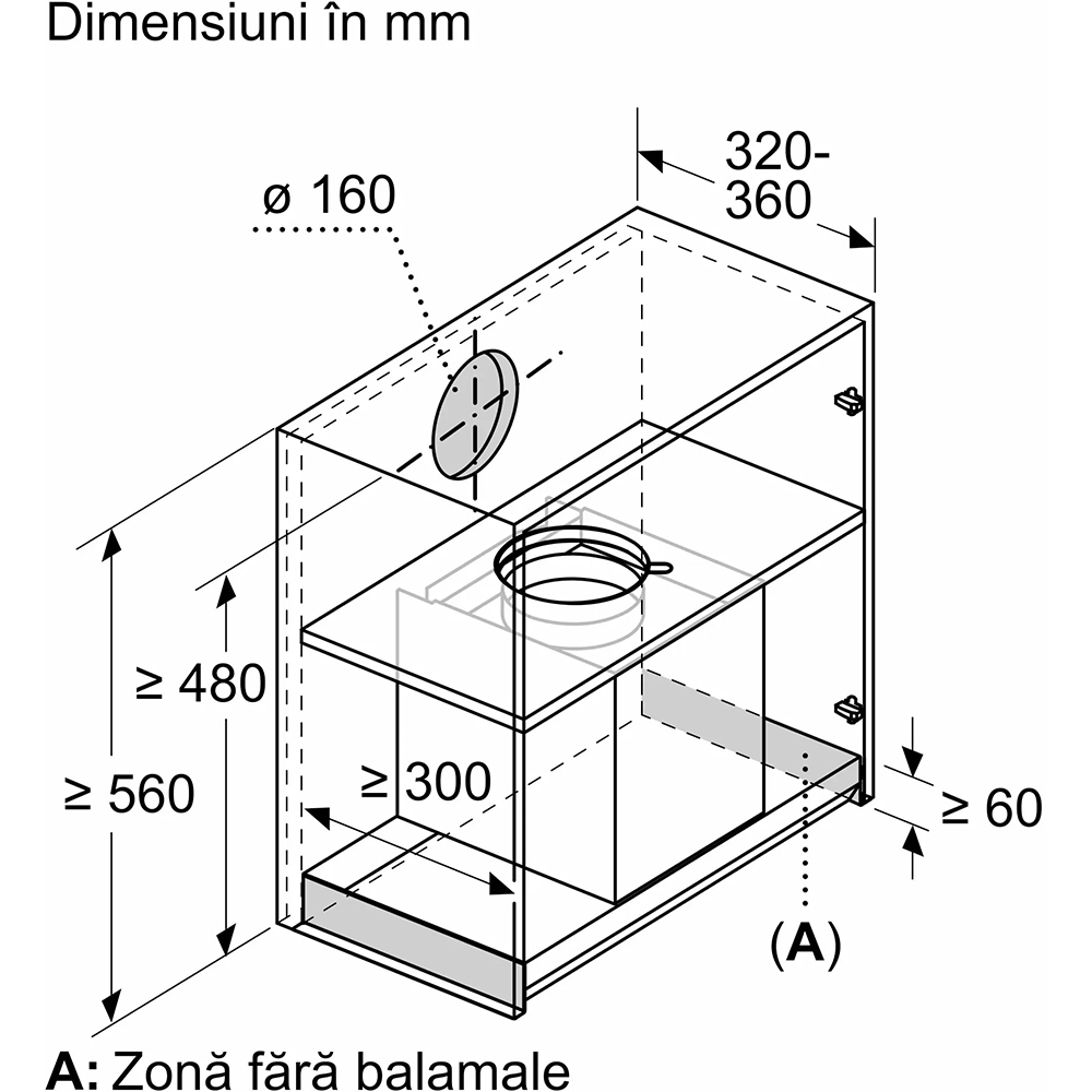 Hota incorporabila BOSCH DBB67DP60, 1 motor, 699 m3/h, L 60 cm, negru