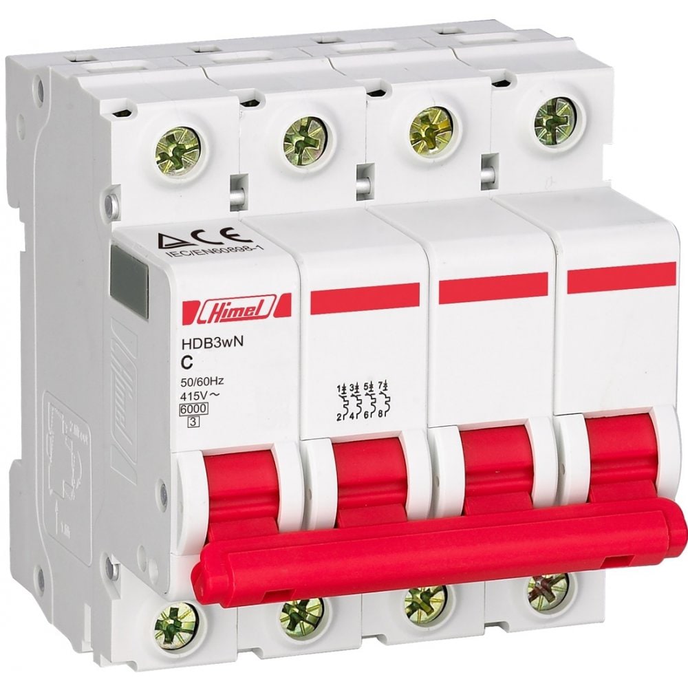 Siguranta automata modulara HIMEL HDB3WL4C16, 4P, 16A, curba C